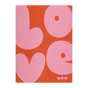 Flanelldecke "SILVRETTA - Love" - 200x140 cm (Dunkelorange)