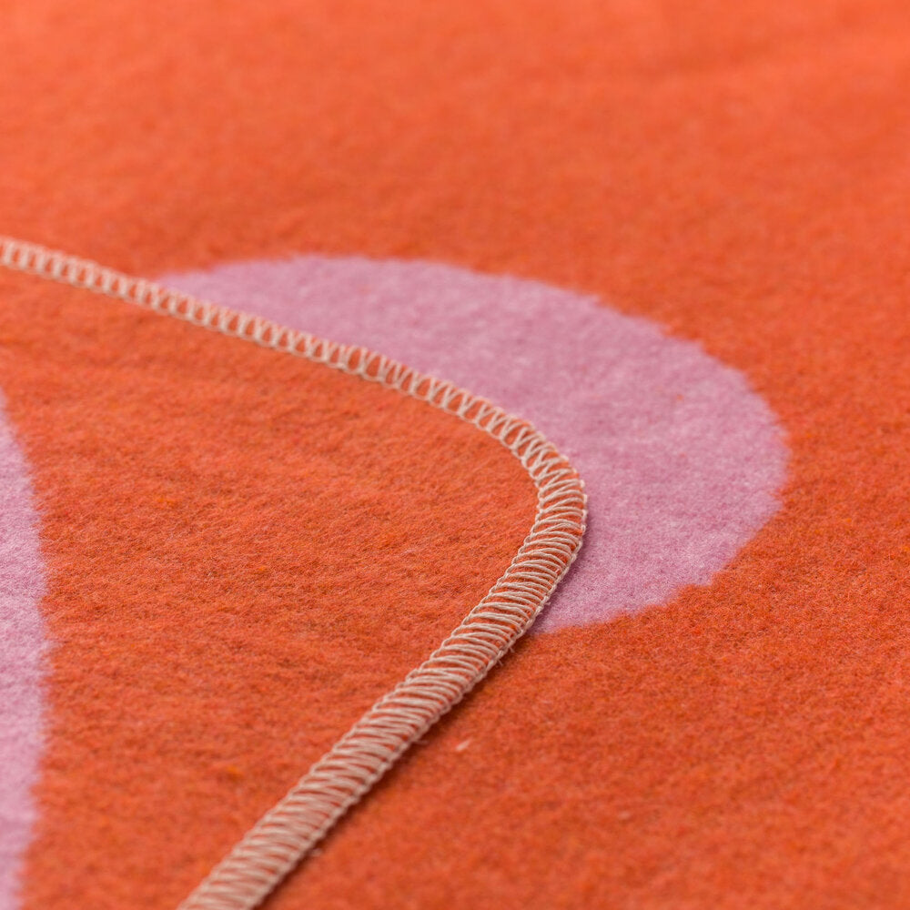 Flanelldecke "SILVRETTA - Love" - 200x140 cm (Dunkelorange)