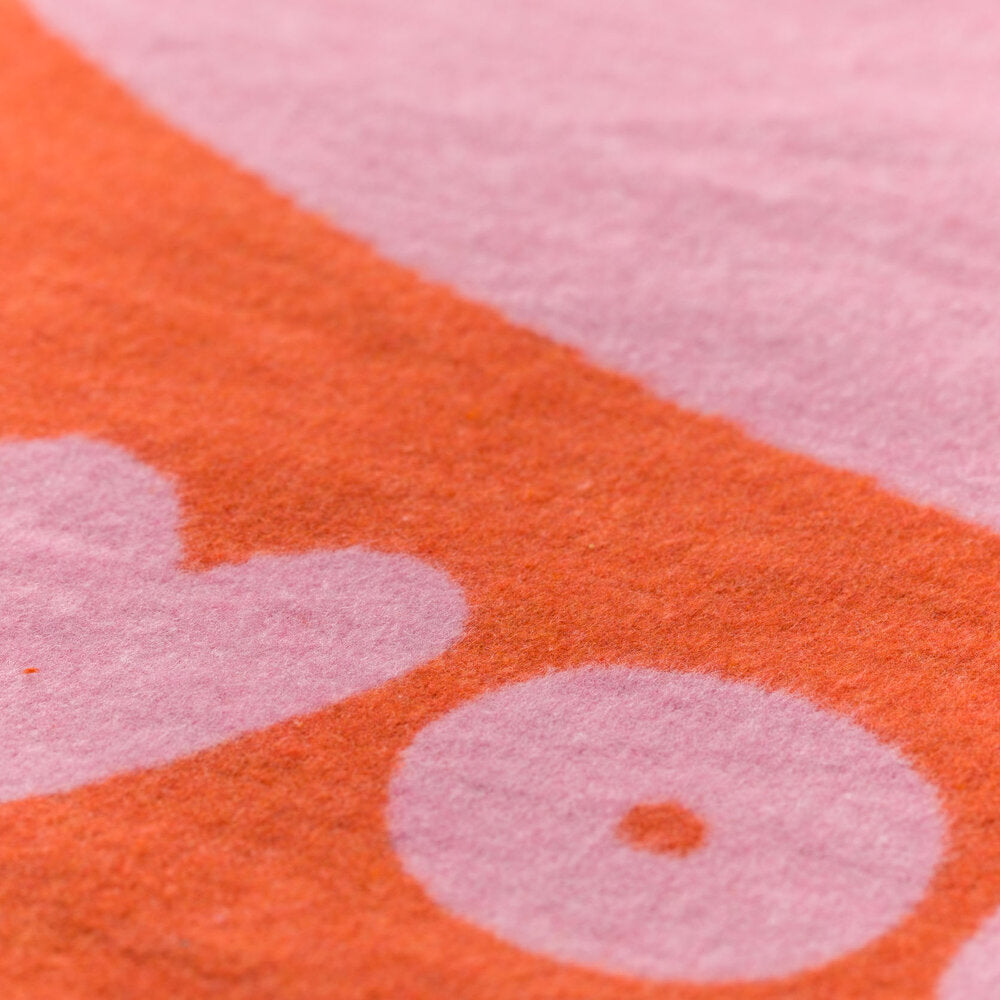 Flanelldecke "SILVRETTA - Love" - 200x140 cm (Dunkelorange)