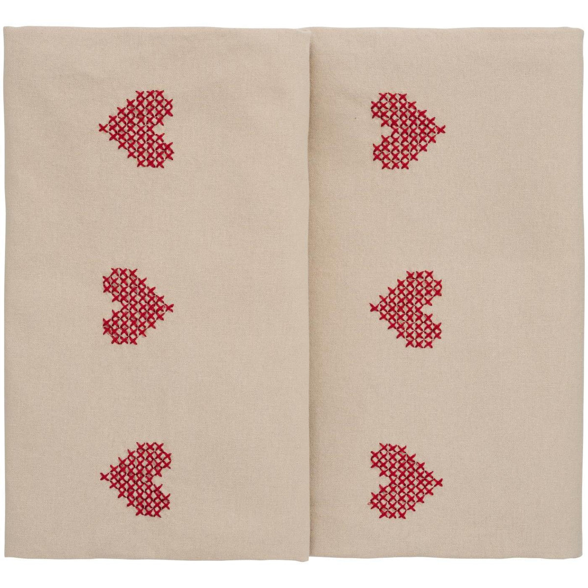Tischdecke "Tradition - Herzen" (Rot/Leinenfarbig)