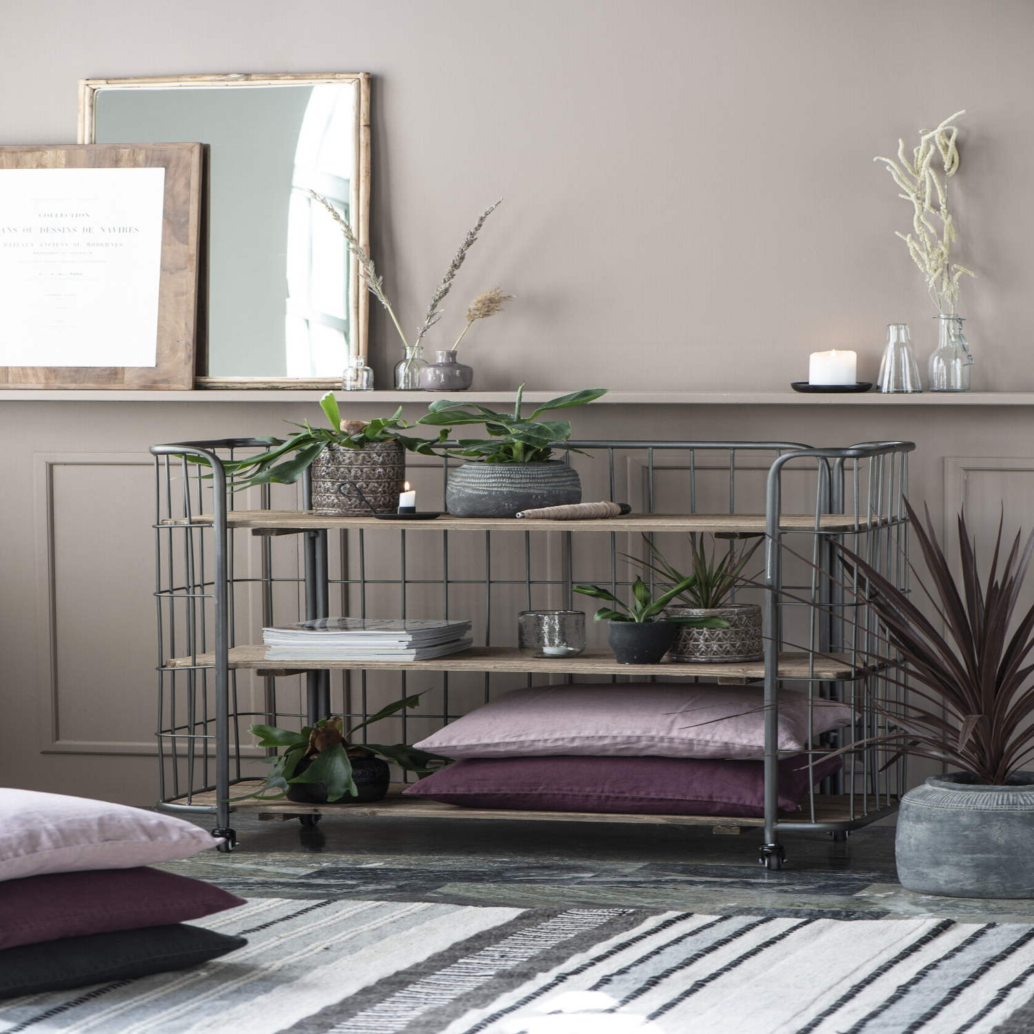 Teppich gestreift - 120x180 cm (Natur/Schwarz) Ib Laursen