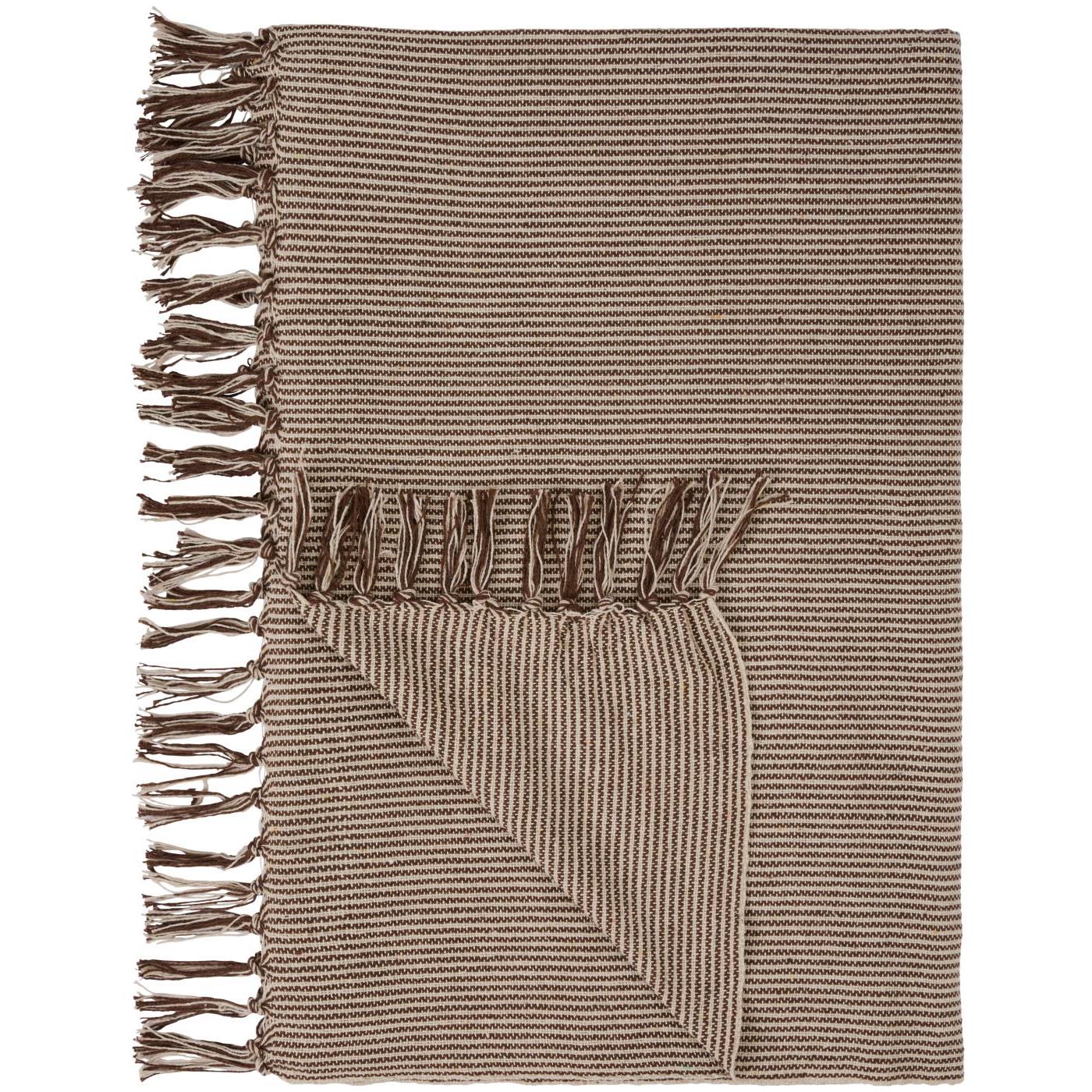 Plaid "Streifen" - 130x160 cm (Creme/Mocca)