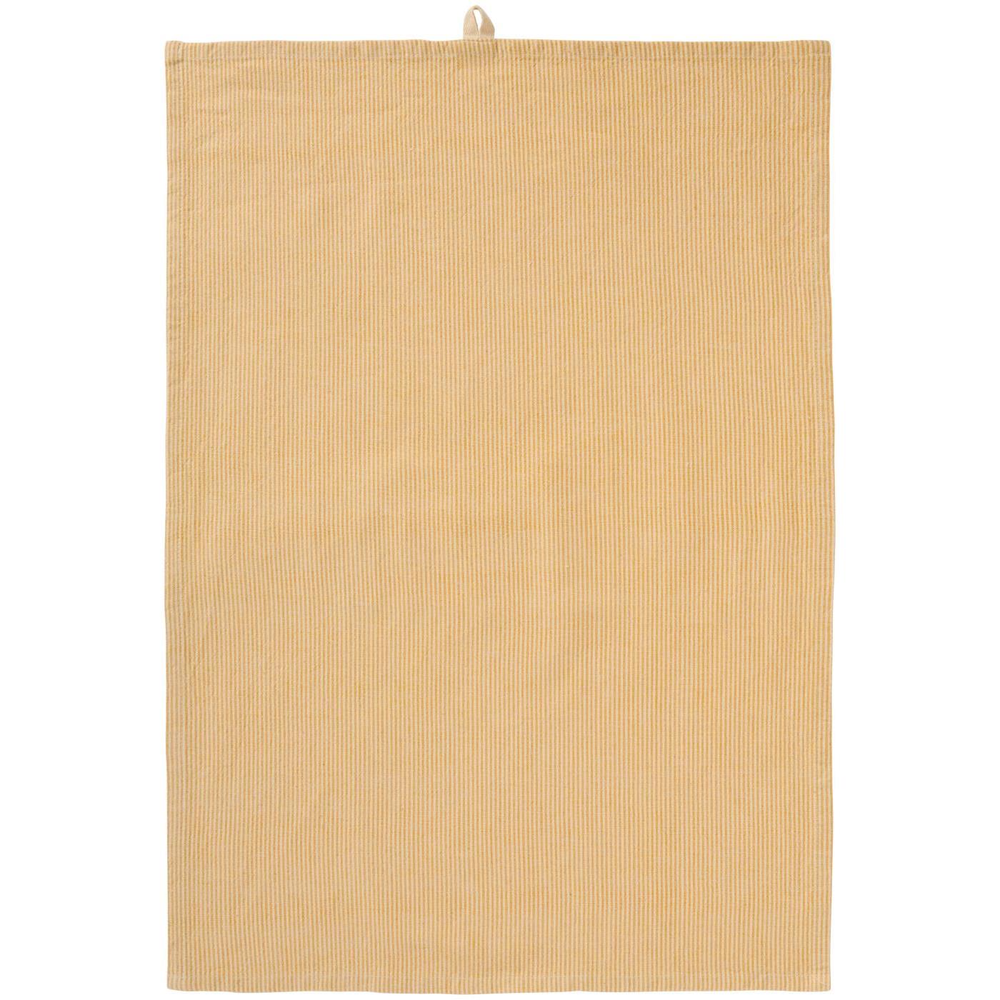 Gelbes Geschirrtuch mit feinen Streifen, rechteckig, 50x70 cm