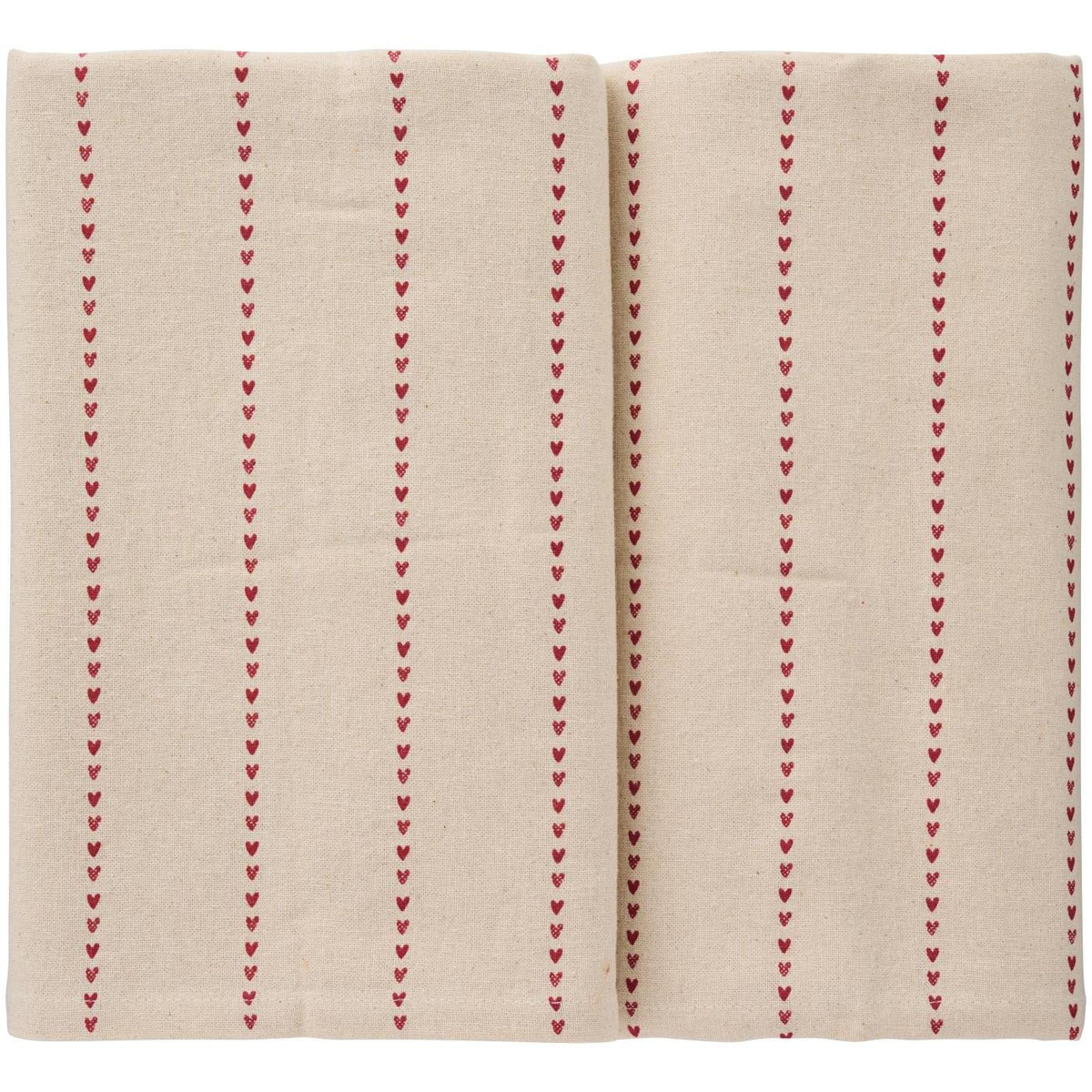 Tischdecke "Valentina - Herzen (Natur/Rot)
