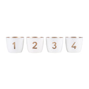 Windlicht "Madras Festive" - 4er Set - 10x8,5 cm (Weiß/Gold)