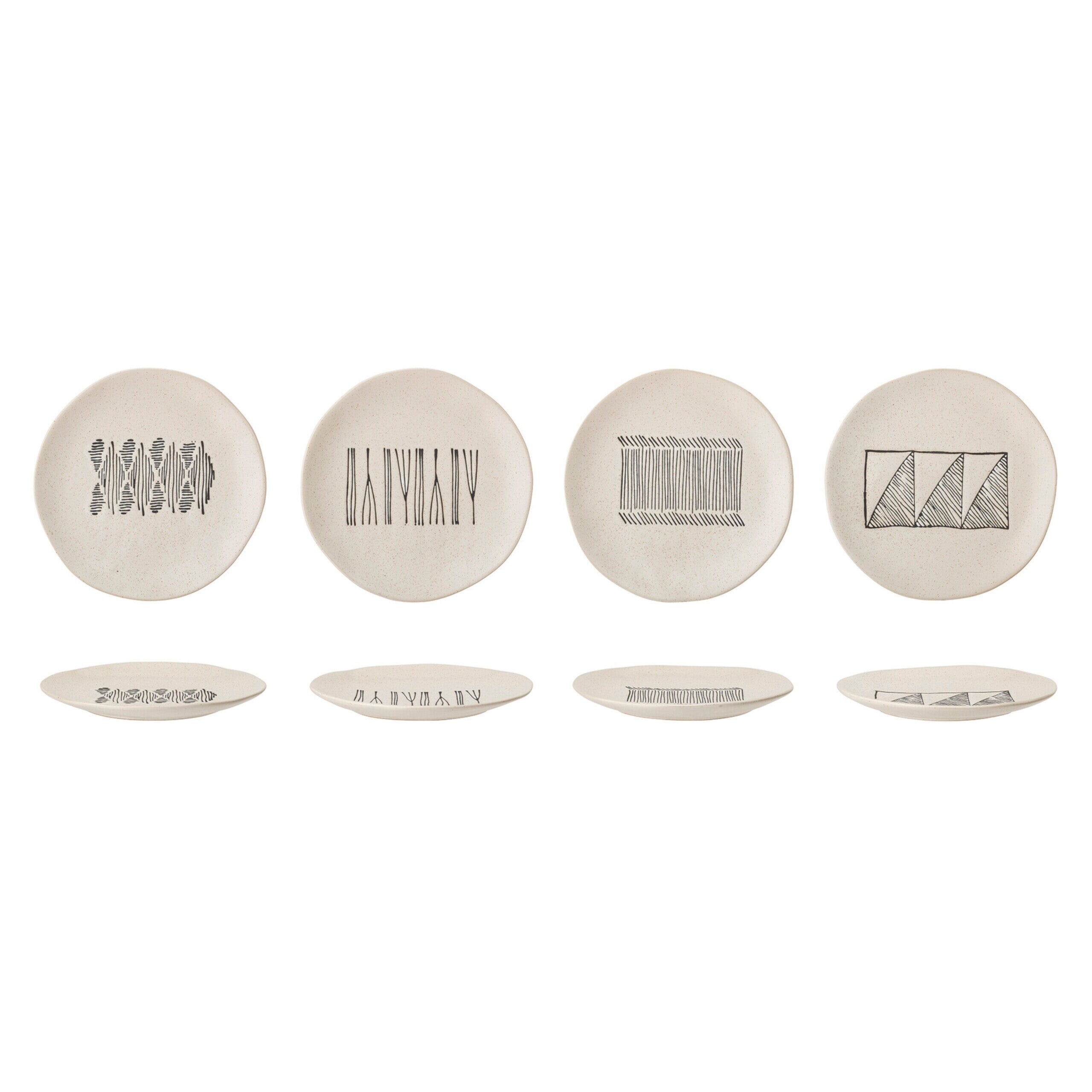 Teller "Eliana" im 4er-Set - 19 cm (Schwarz)