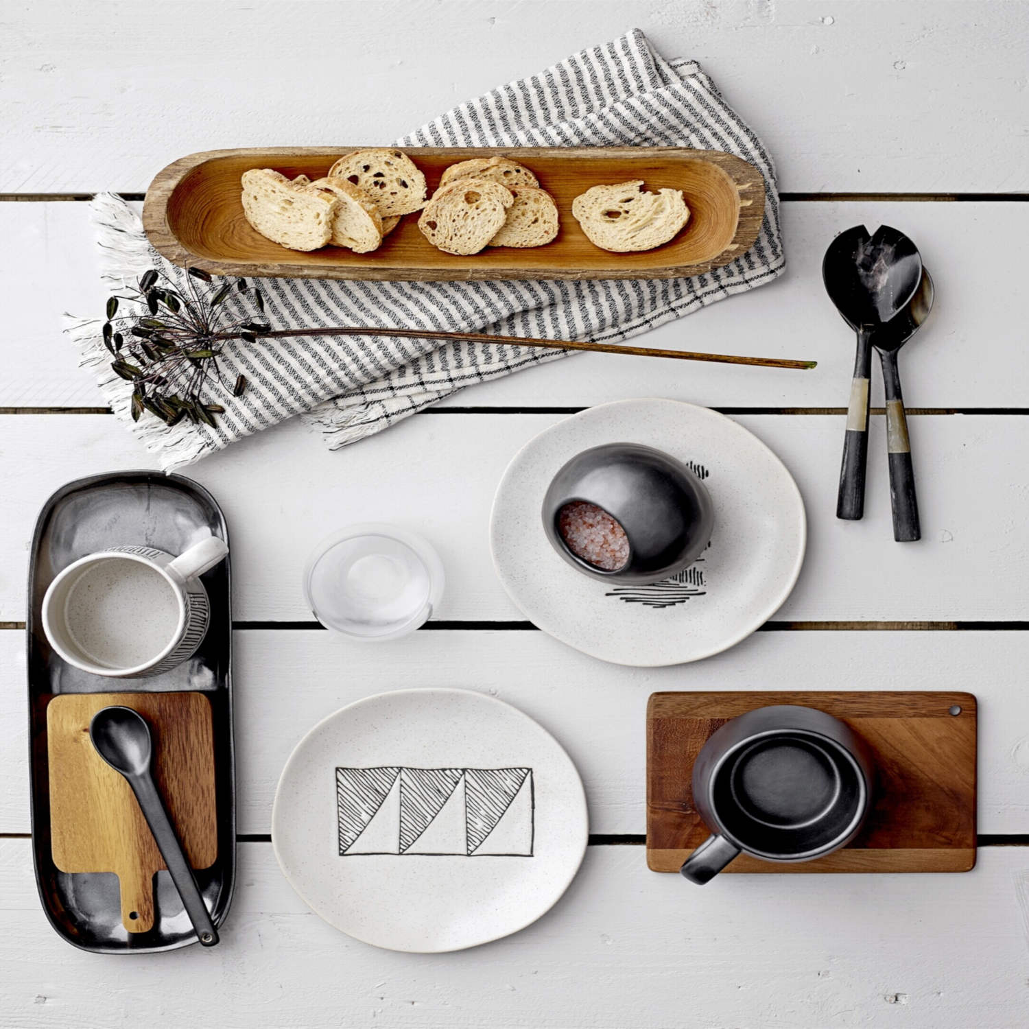 Teller "Eliana" im 4er-Set - 19 cm (Schwarz)