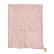 Rosa Decke/Überwurf mit Kordel-Quaste an der Ecke, gefaltet mit schmalem Banddetail