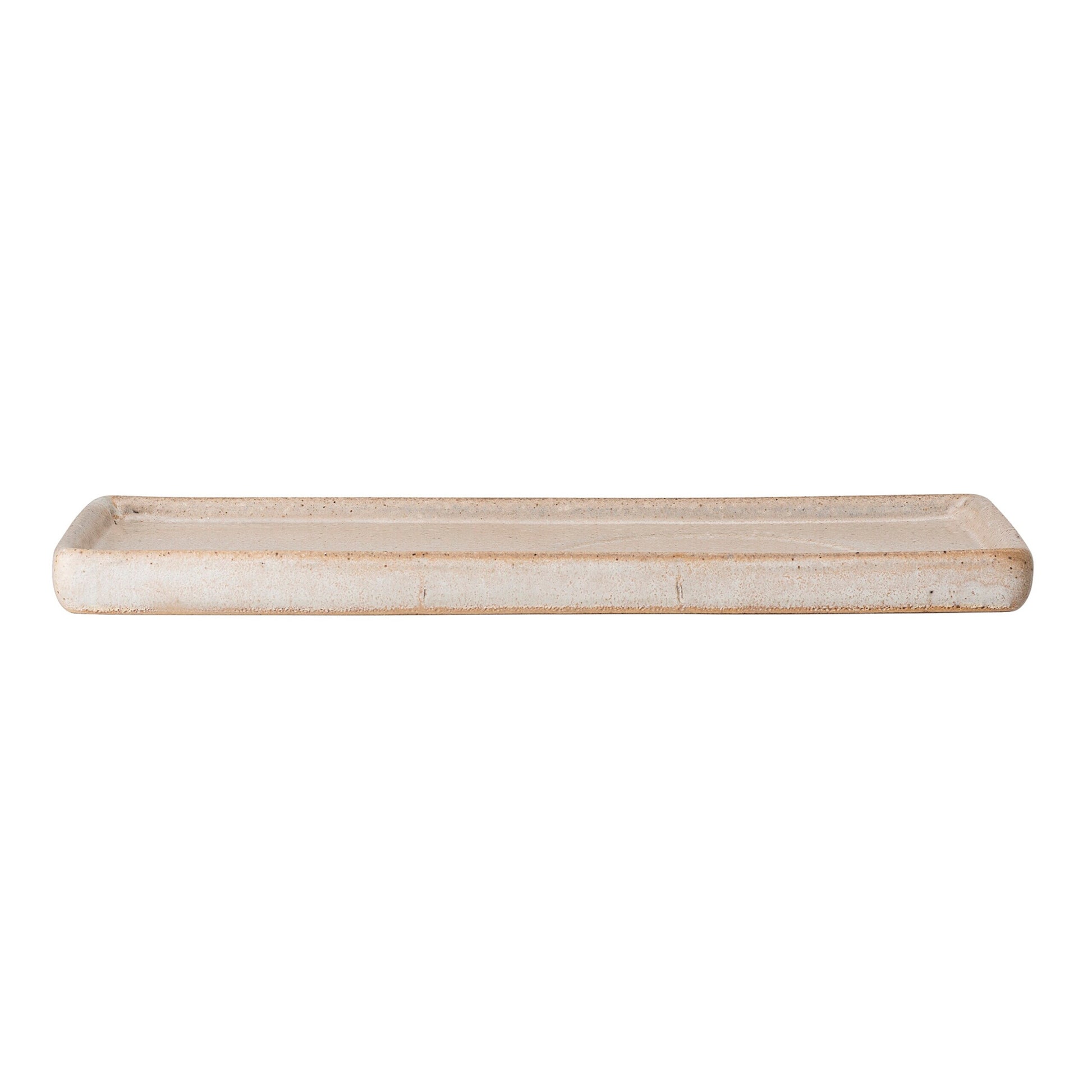 Rechteckiger Servierteller Columbine, 26x13 cm, braun, schmale Seitenansicht