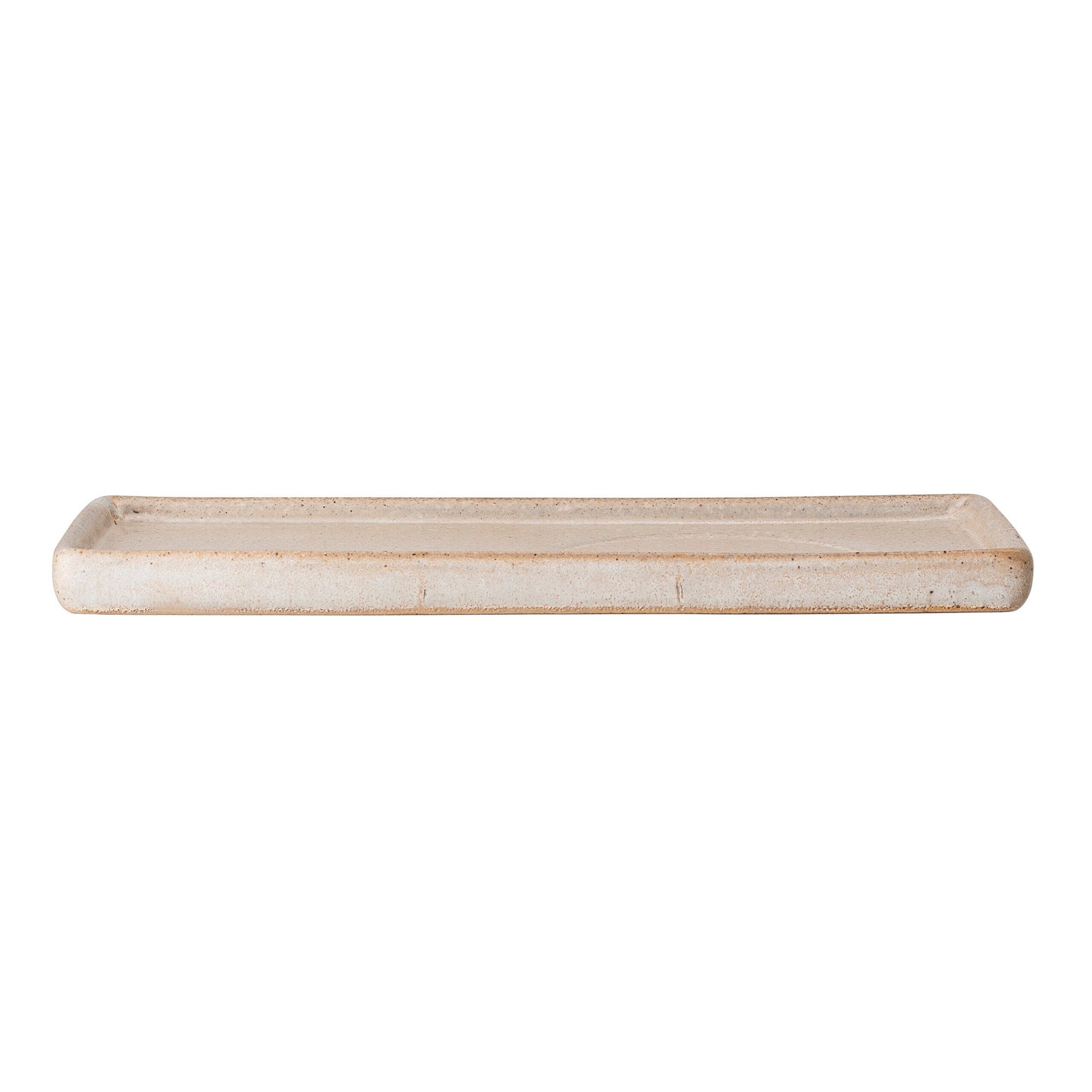 Rechteckiger Servierteller Columbine, 26x13 cm, braun, schmale Seitenansicht