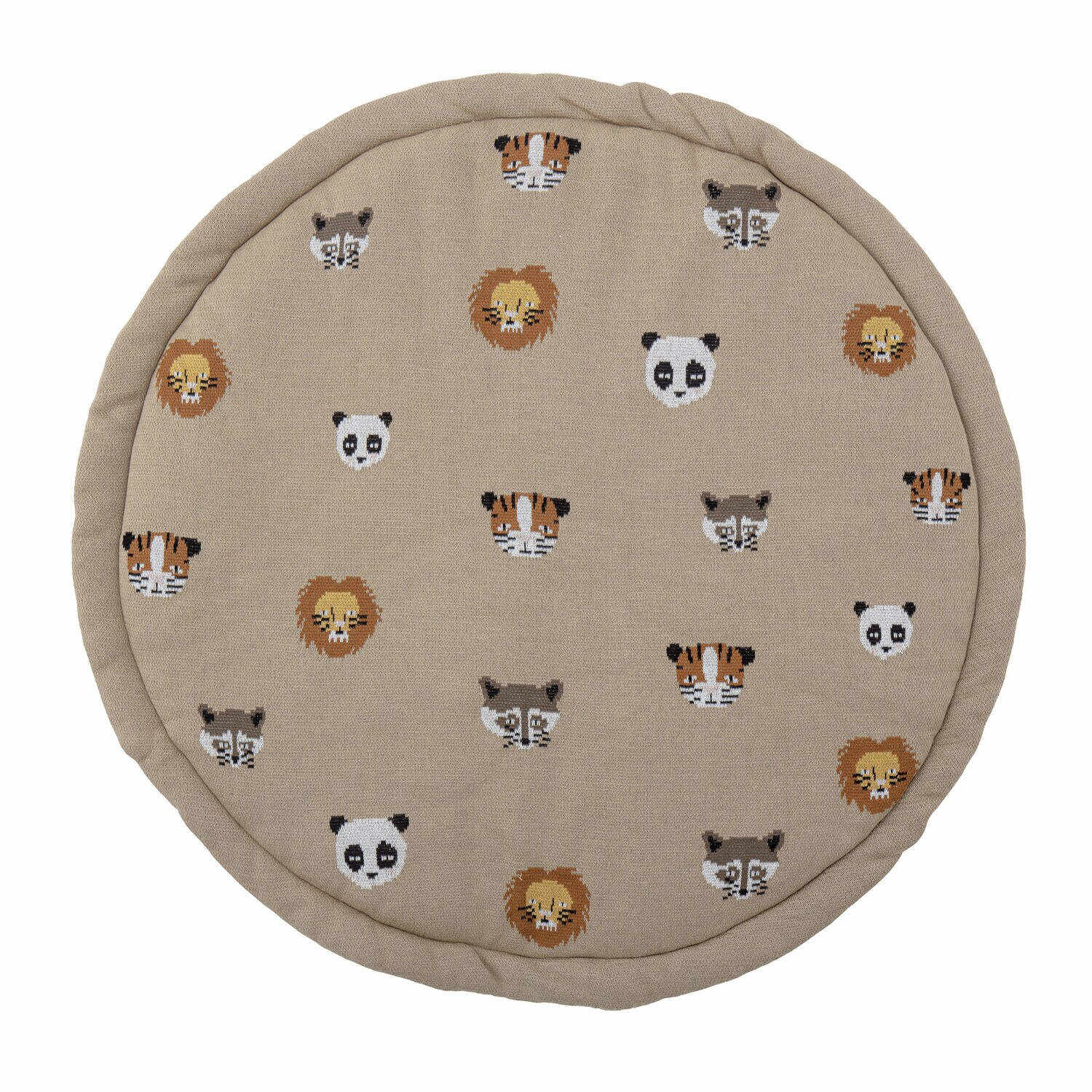 Spielmatte rund "Miko" mit Tieren - 100 cm (Braun/Bunt)