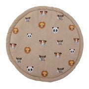 Spielmatte rund "Miko" mit Tieren - 100 cm (Braun/Bunt)