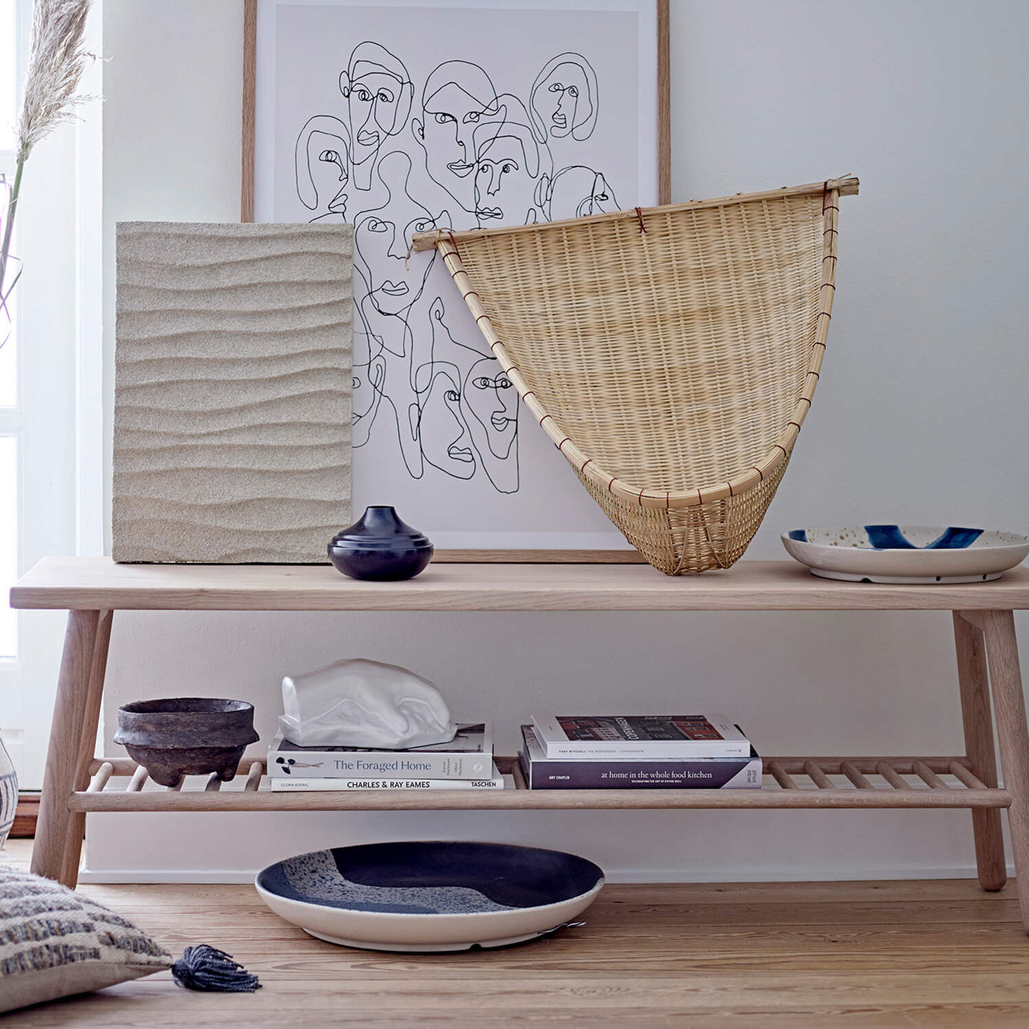 Wand-Deko "Ri" - 47x15,5x43 cm (Natur)