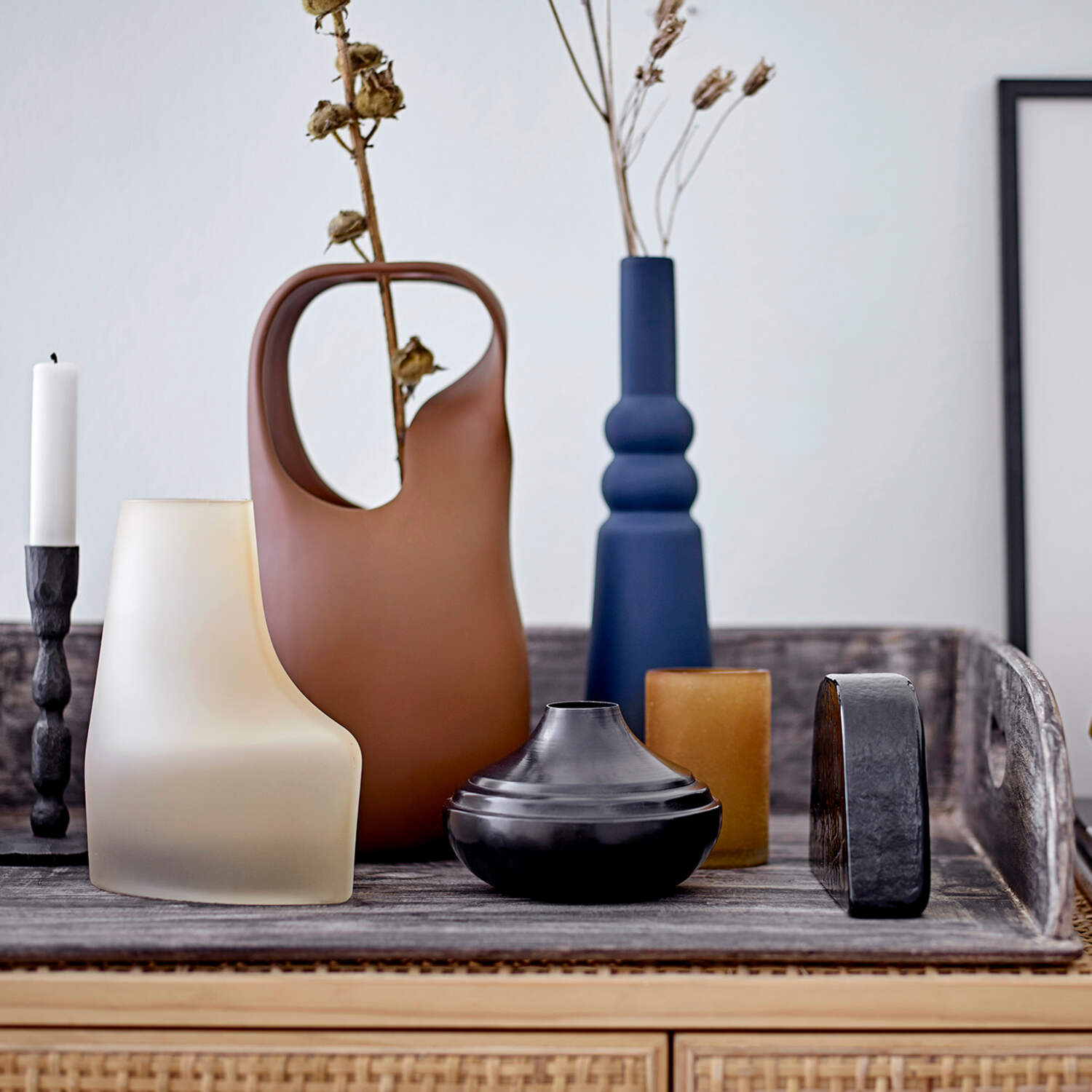 Glas-Vase "Anda" - 14,5x10x17 cm (Gelb)