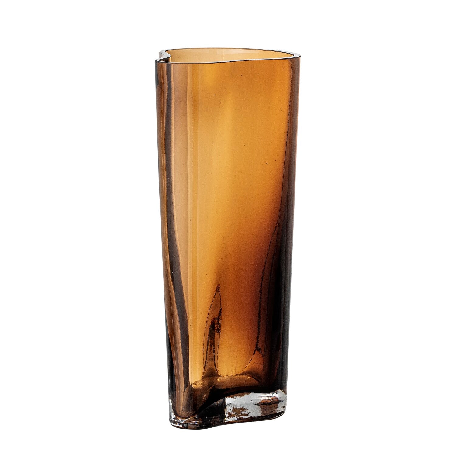 Glas-Vase "Benia" - 12x8x20 cm (Braun)