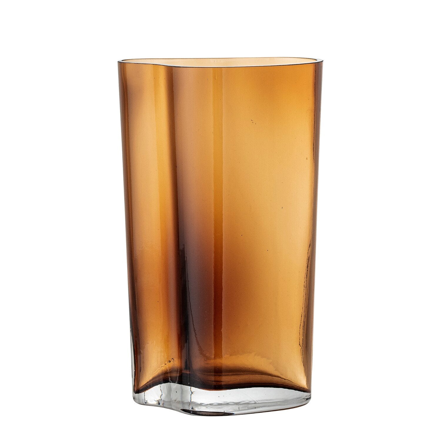 Glas-Vase "Benia" - 12x8x20 cm (Braun)