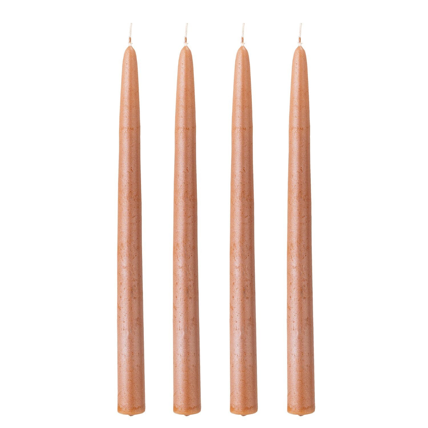Stabkerzen im 4er-Set, braun, je ca. 30 cm, mit Kerzendocht