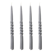 Stabkerzen "Twist" - 4er-Set (Grau)