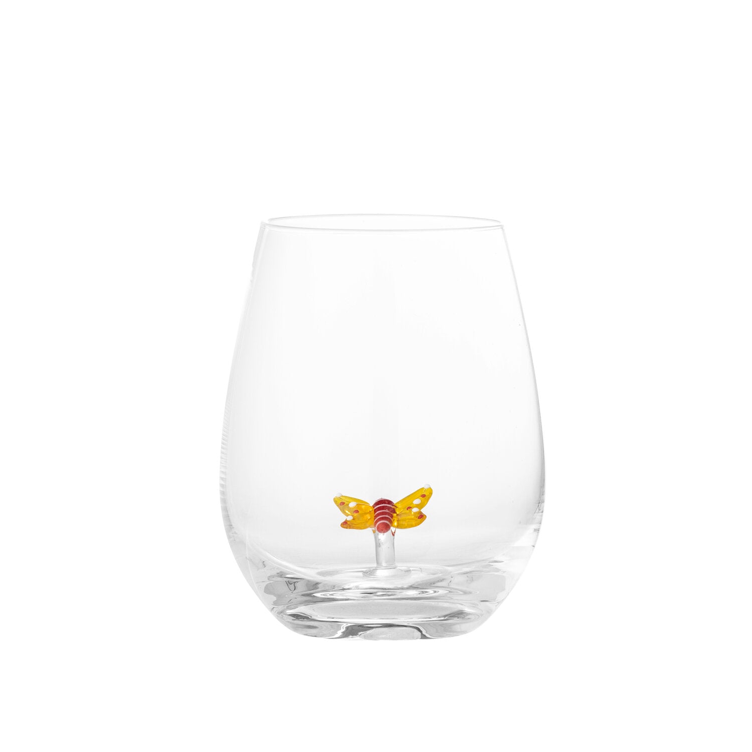 Klares Trinkglas mit Schmetterlingsdekor, 9×12 cm
