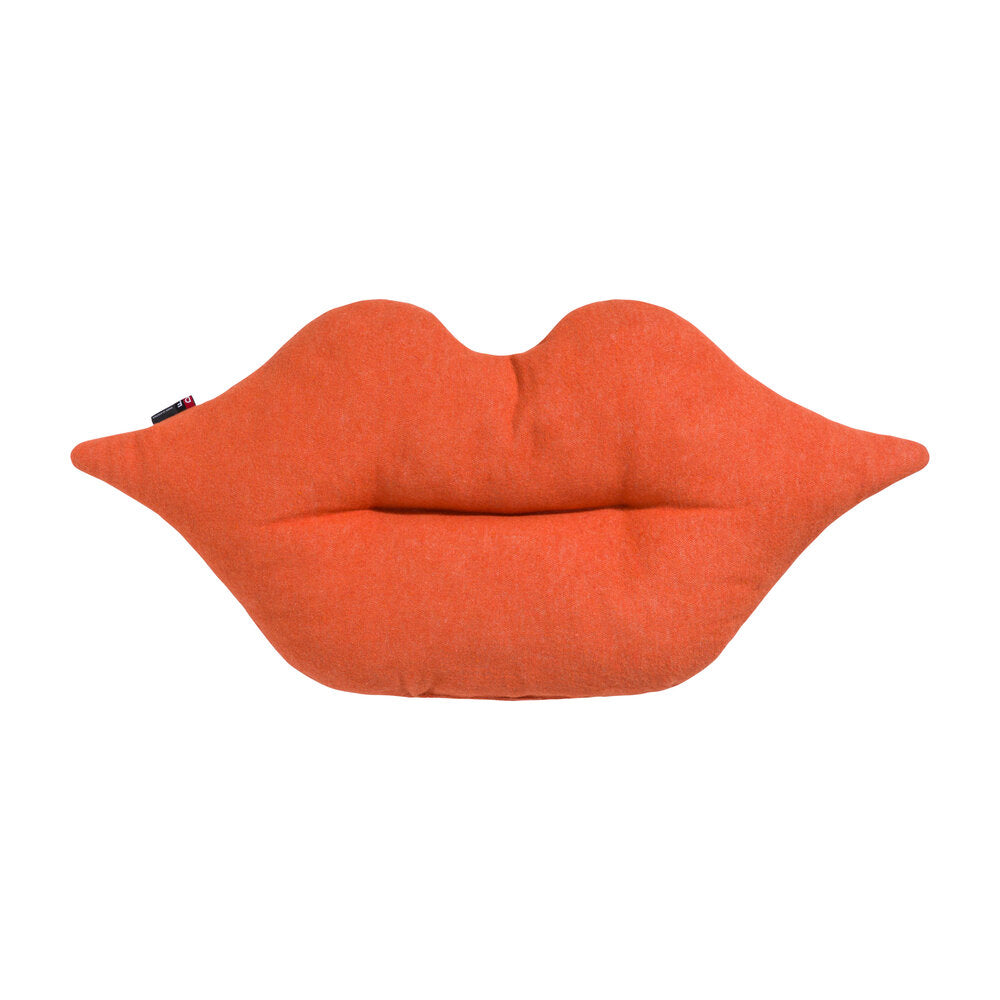 Lippenförmiges Kissen mit Füllung, dunkelorange, klare Lippenkontur