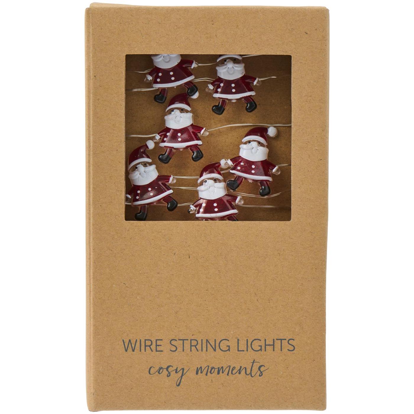 Lichterkette mit 20 Weihnachtsmännern - 200x2,4x3 cm (Rot)