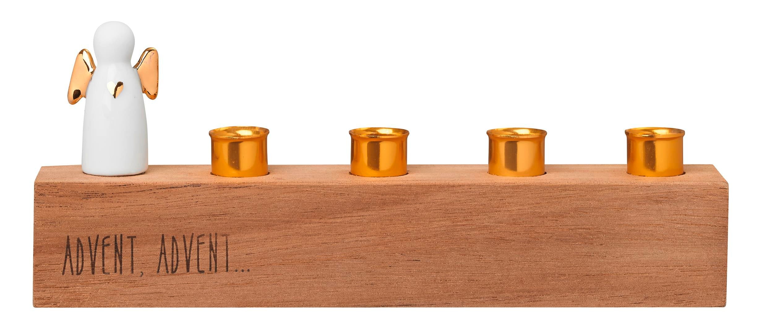 Adventsengel "Winterzeit" - 17x3x7 cm (Gold)