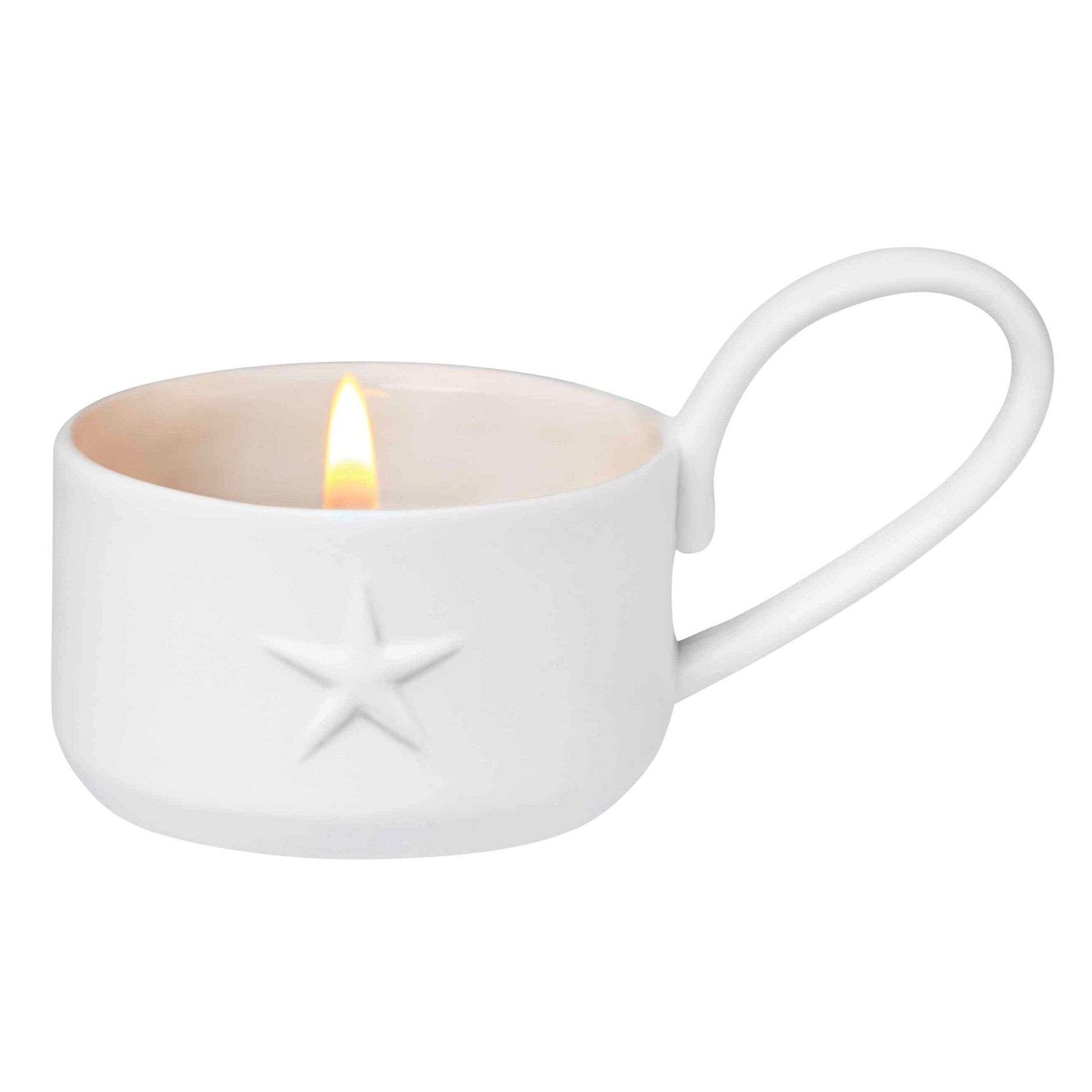 Teelichttasse "Winterzeit - Stern" - 5x4,5 cm (Weiß) räder Design