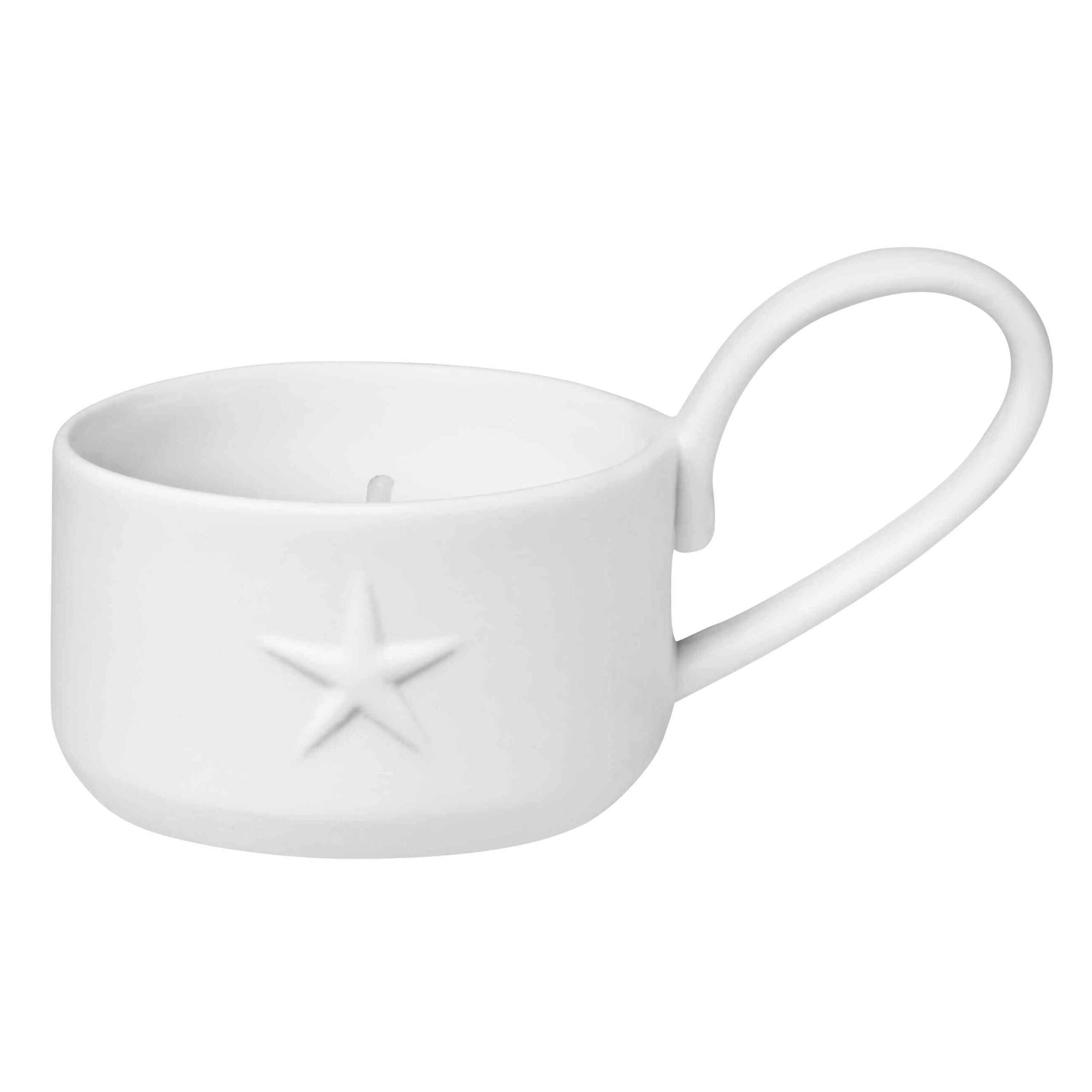 Teelichttasse "Winterzeit - Stern" - 5x4,5 cm (Weiß) räder Design