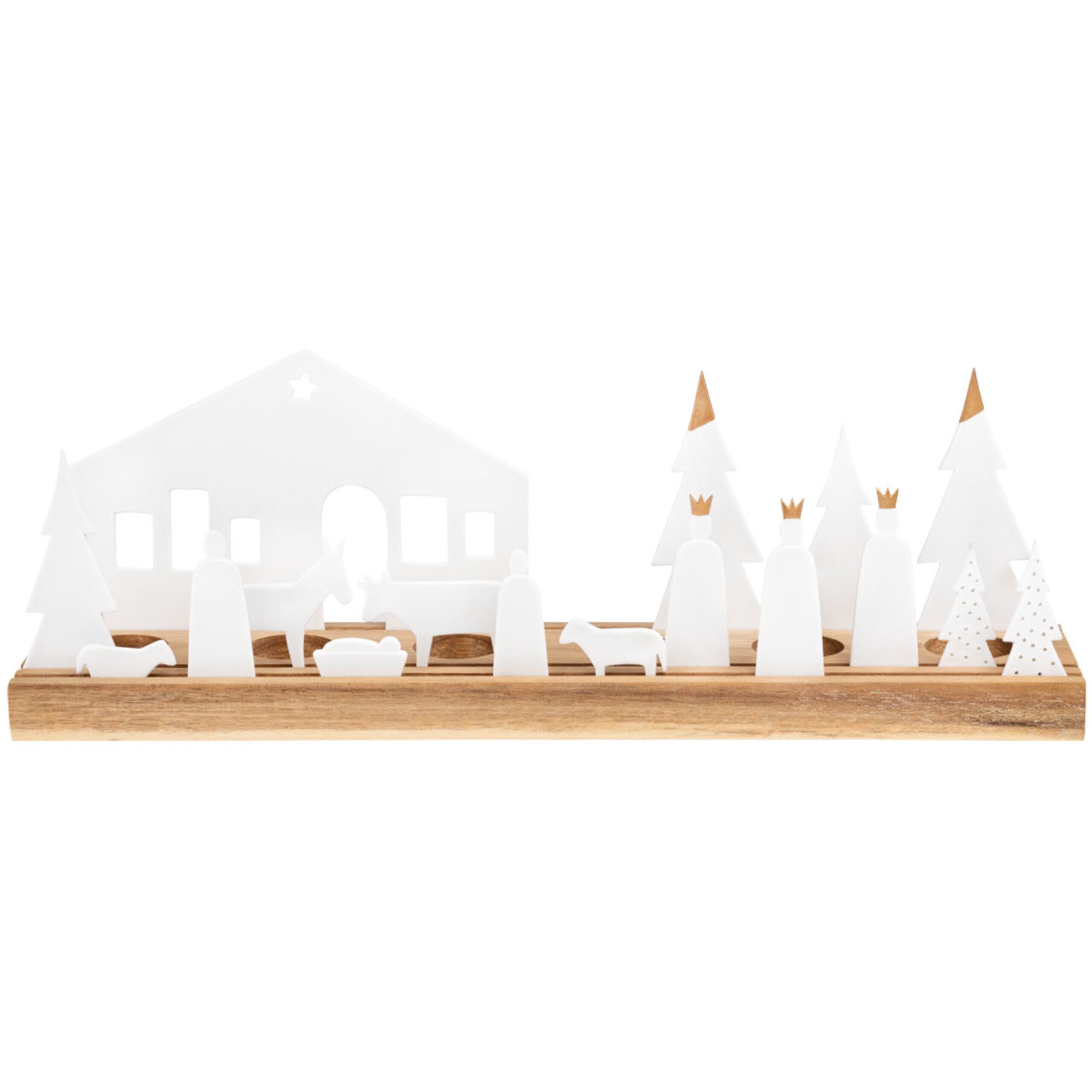 Lichtobjekt Krippe "LIVING - Xmas" (Weiß/Braun) räder Design