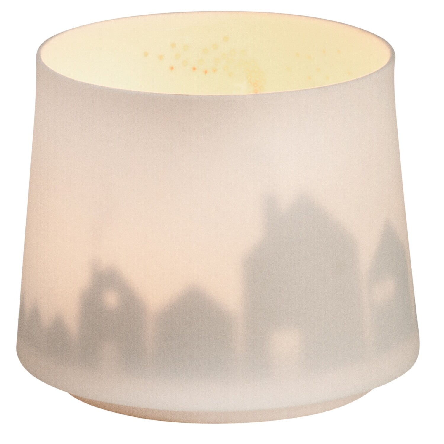Windlicht "Schattenspiel - Stadt" (Weiß/Gold)