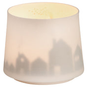 Windlicht "Schattenspiel - Stadt" (Weiß/Gold)