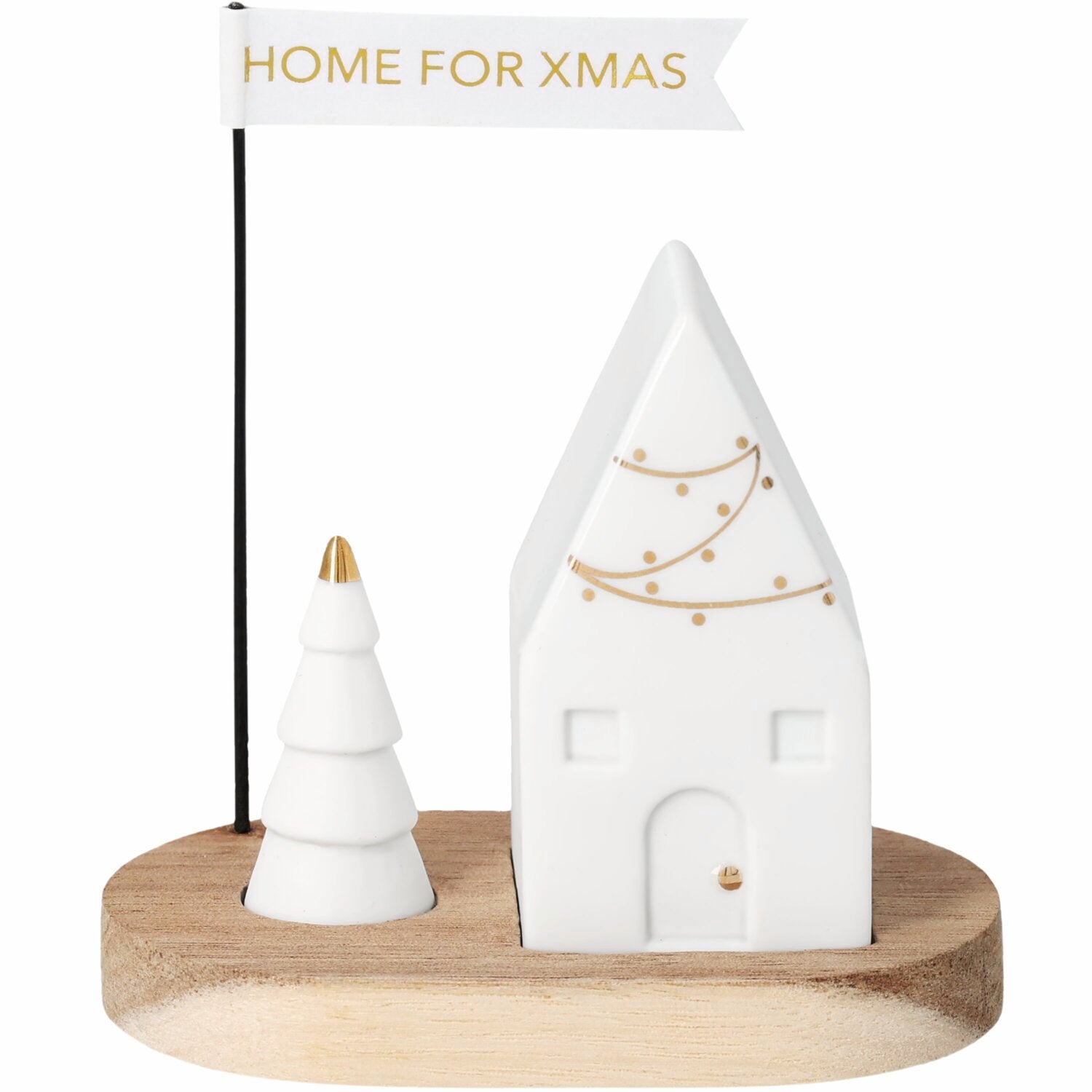 Weihnachtsgruß "Home for Xmas" - 7x4,5x7,6 cm