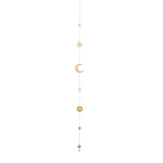 Halskette mit Mondanhänger und kleinen Sternen, 80 cm, goldfarben