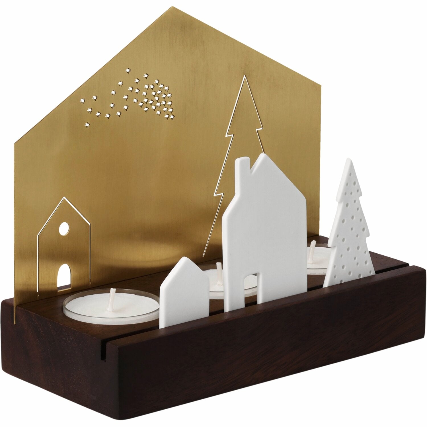 Lichtszene "Dorf - Goldlicht" -  16x7,5x13,9 cm