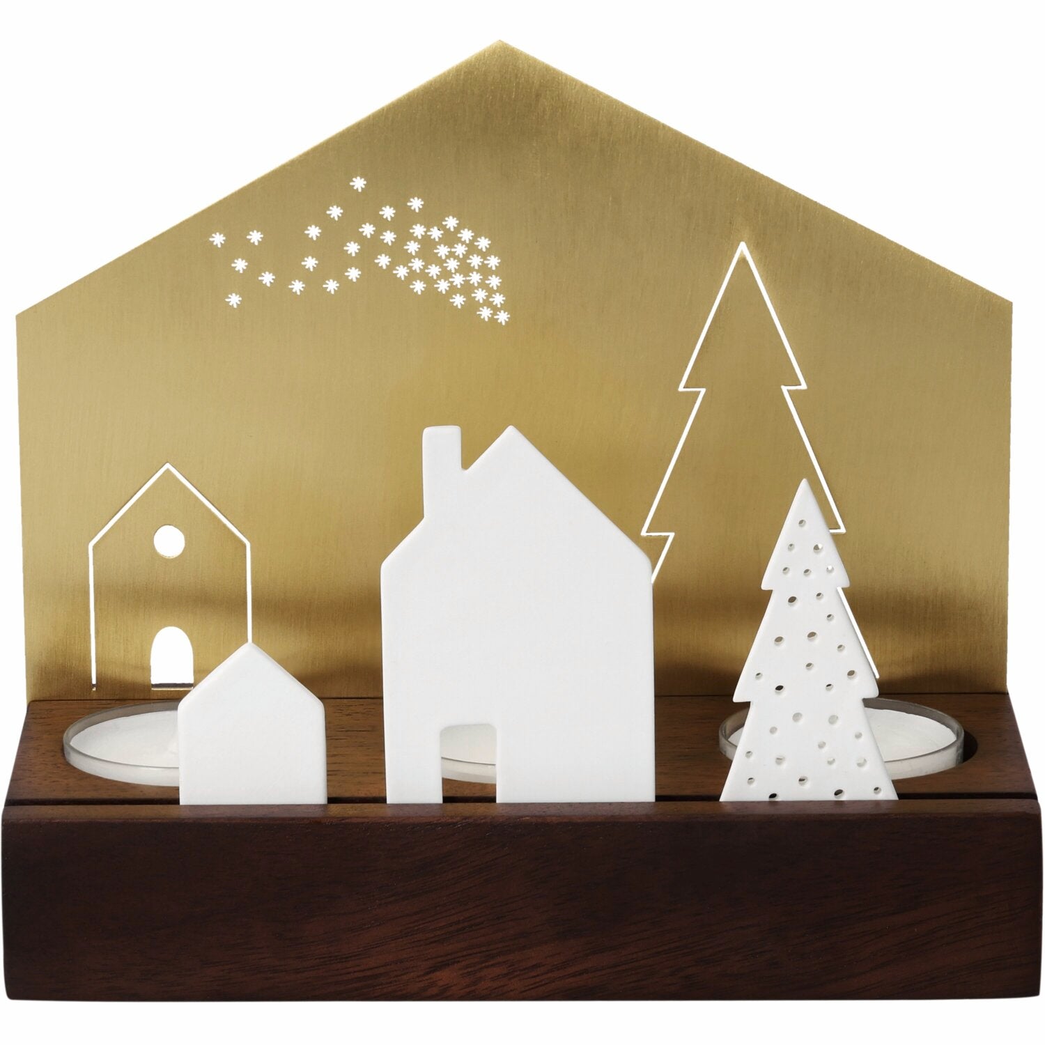 Lichtszene "Dorf - Goldlicht" -  16x7,5x13,9 cm