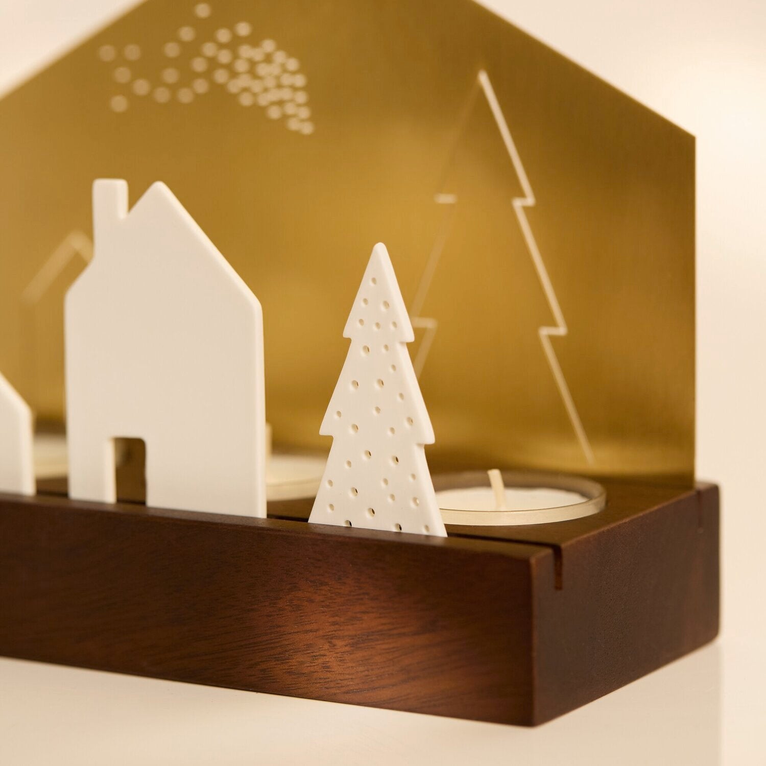 Lichtszene "Dorf - Goldlicht" -  16x7,5x13,9 cm