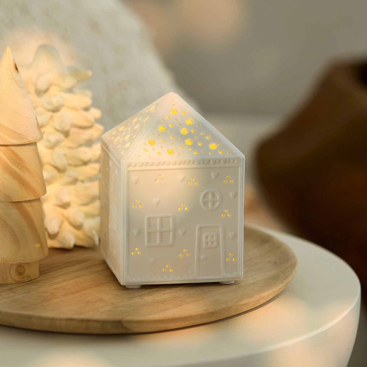 LED Lichthaus "Lebkuchen" - 8x8x12 cm