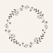 Serviette mit Blumenkranz - 50 Stück (Schwarz)