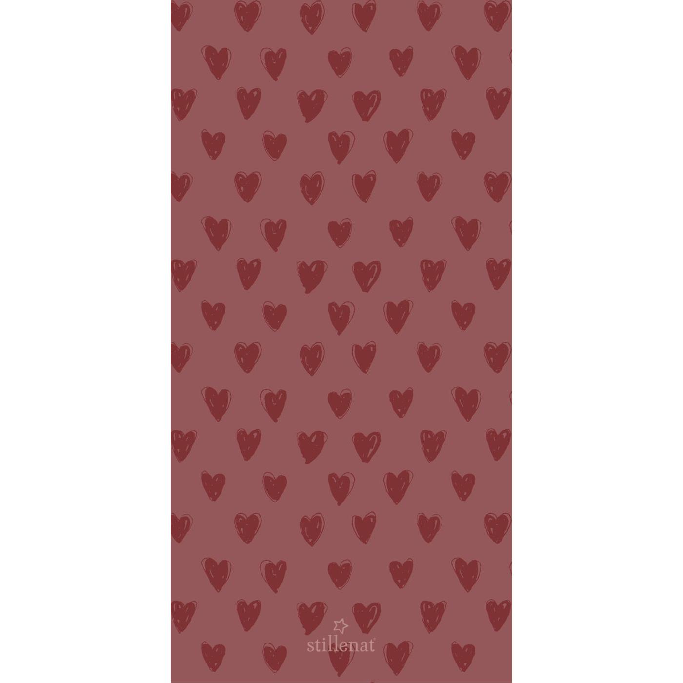 Papierserviette "Herzen" - 10x20 cm (Desert Rose/Rot)