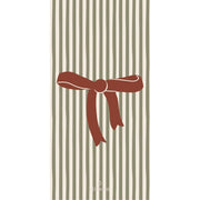 Papierserviette "Streifen und Schleife - 10x20 cm (Grün/Rot)