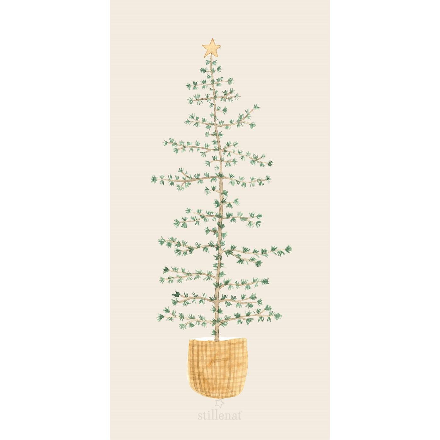 Papierserviette "Zedernbaum im Korb" - 10x20 cm (Natur)
