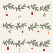 Papierserviette "My Nostalgic Christmas - Weihnachtsgirlanden" - 20x20 cm (Natur/Grün)