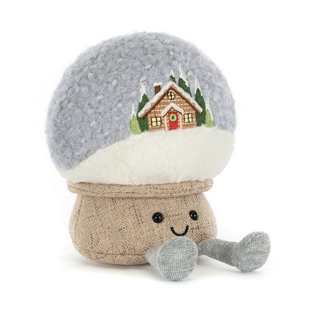 Kuscheltier Schneekugel "Amuseables" - 20 cm (Grau) Jellycat
