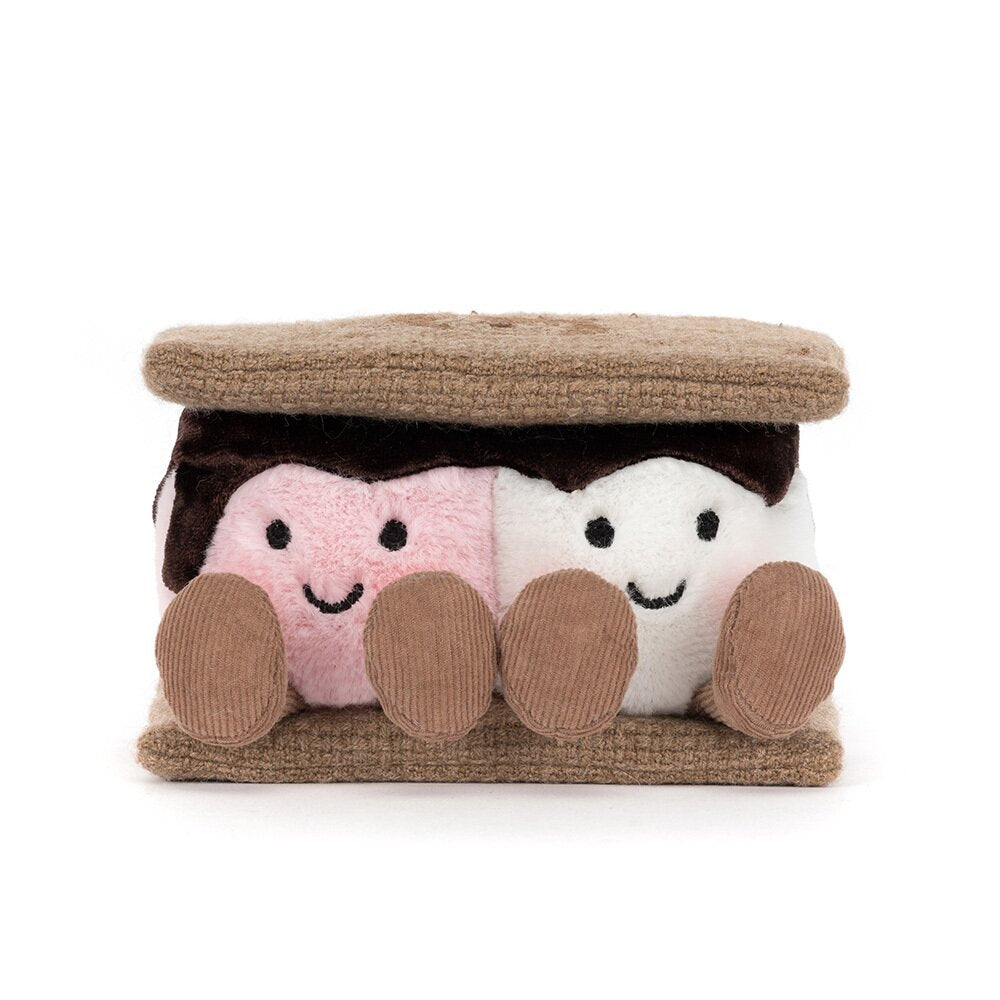 Kuscheltier Snack "Amuseables - S'mores" - 7x12x7 cm (Braun/Weiß)