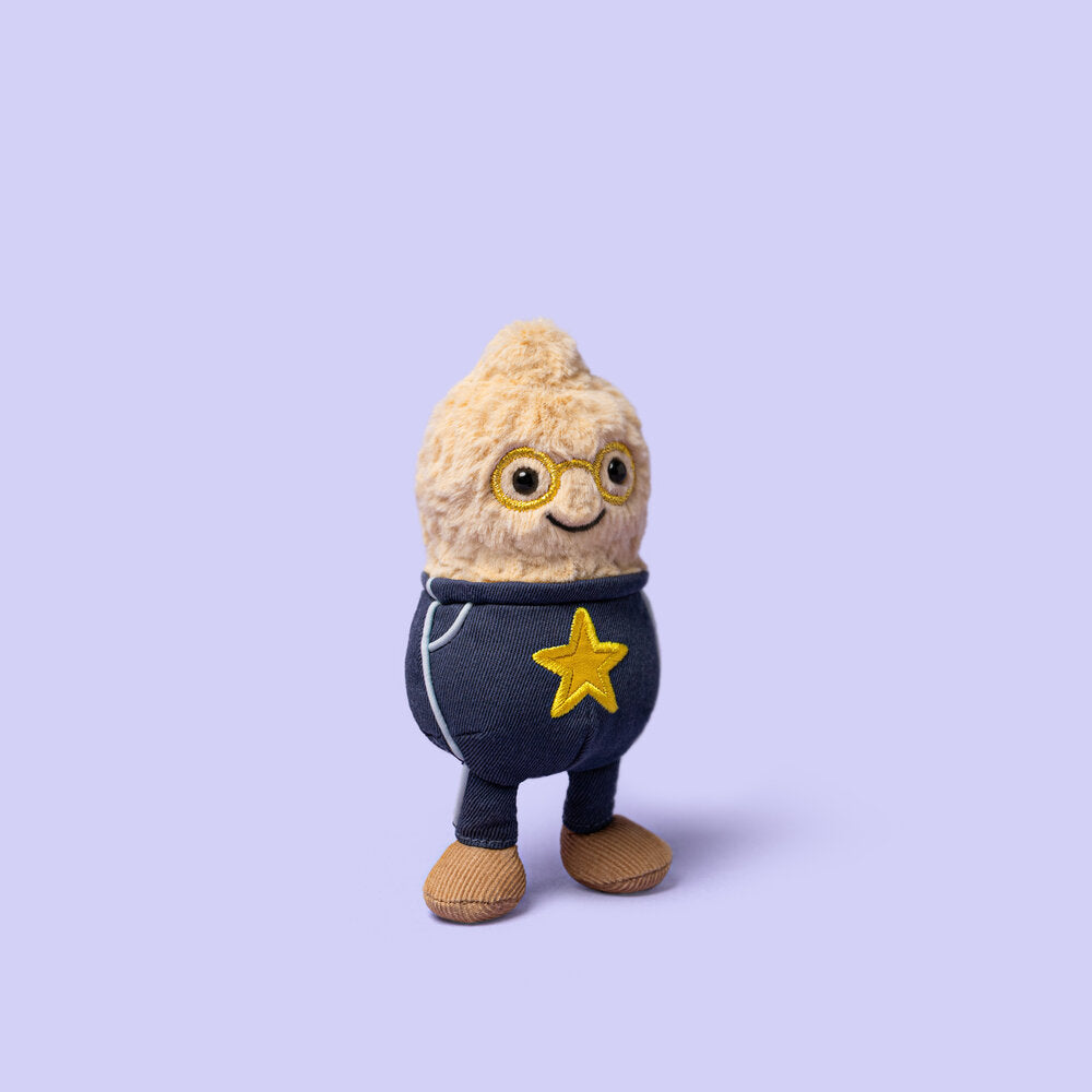 Kuscheltier Erdnuss "Amuseables -  Star Student" - 6x7x15 cm (Tan)