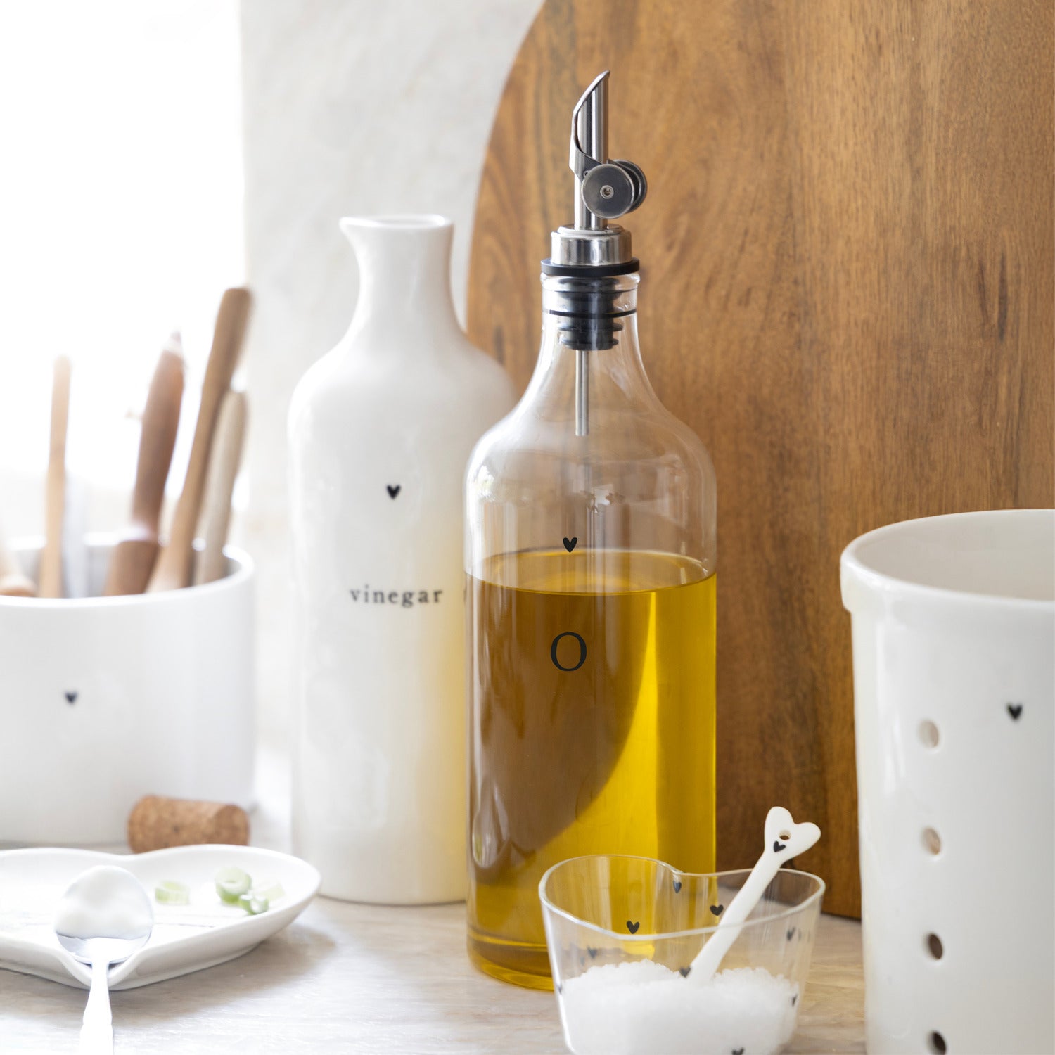 Ölflasche "Heart - 8x29 cm (Schwarz)