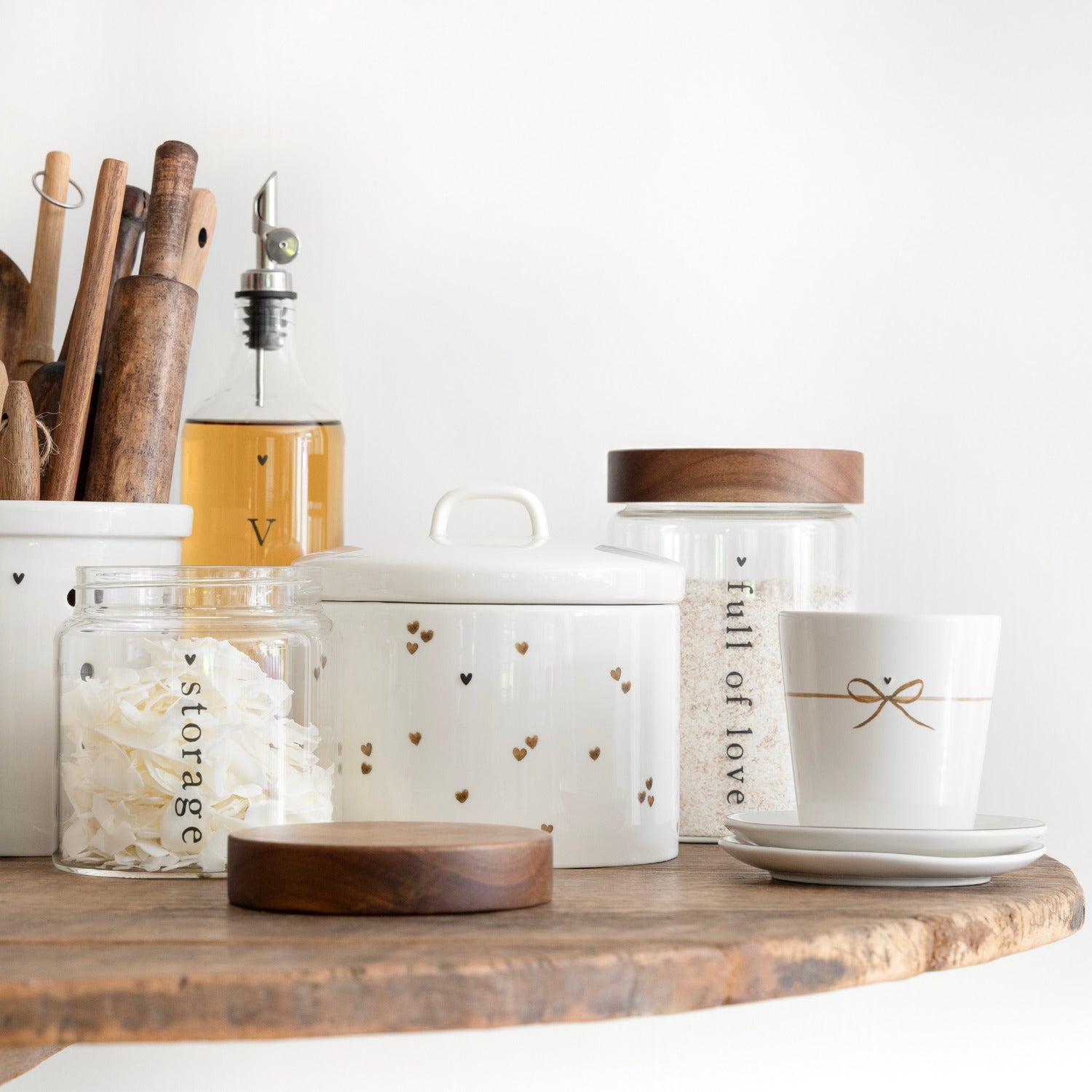 Ölflasche "Heart - 8x29 cm (Schwarz)