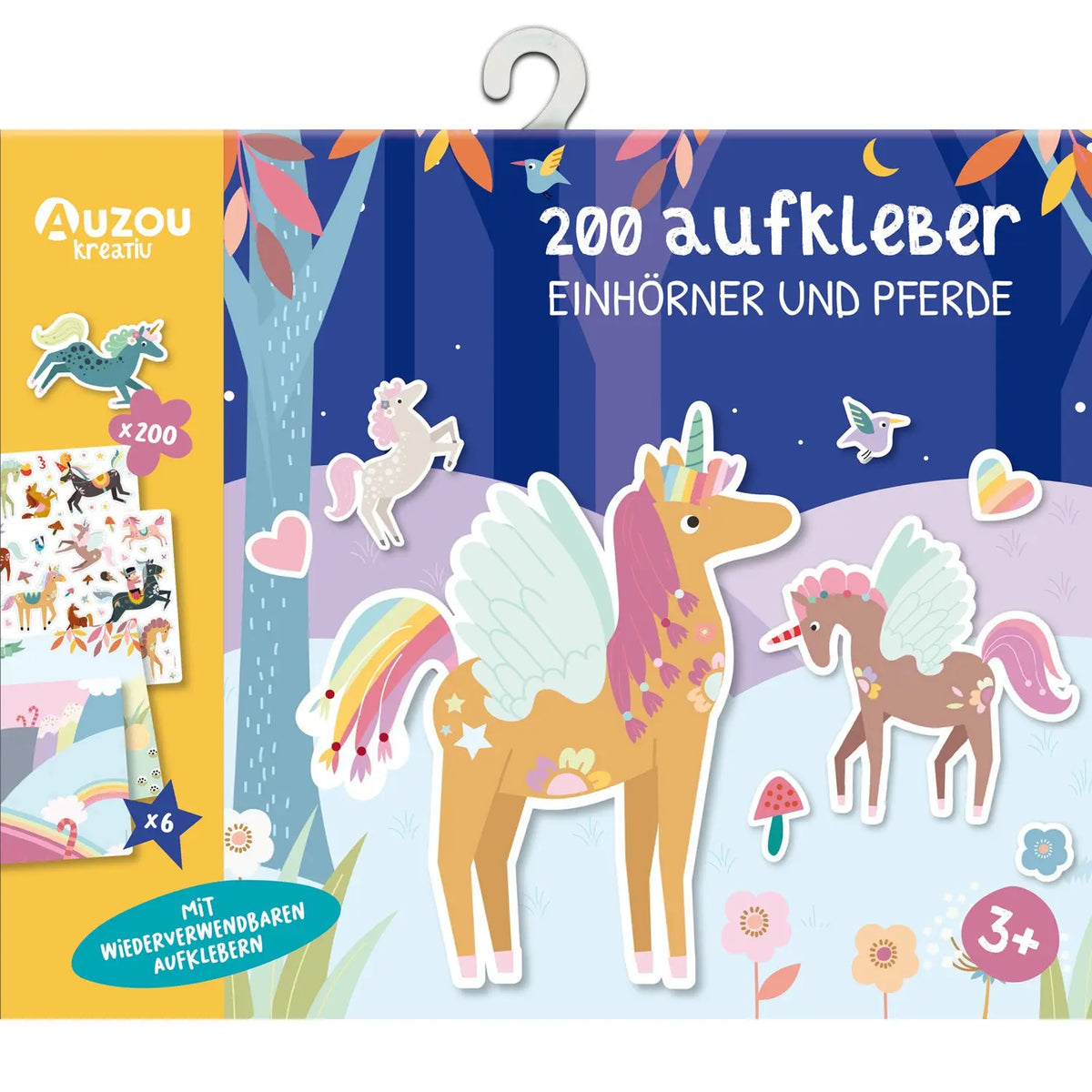 200 Aufkleber - Einhörner und Pferde