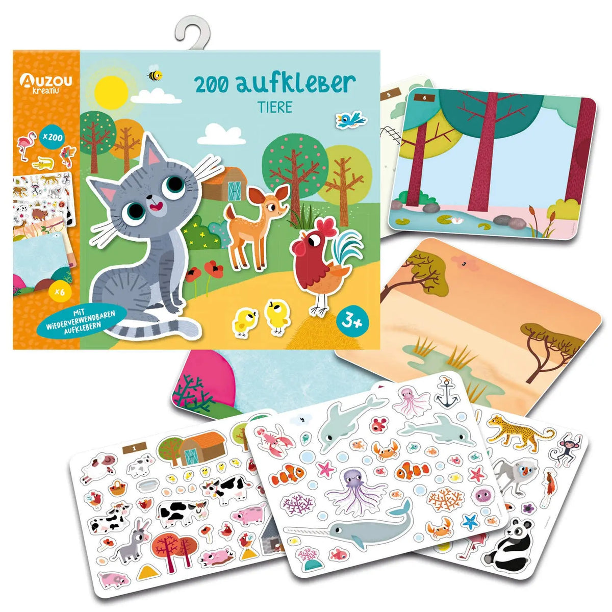 200 Aufkleber - Tiere