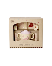 Baby-Dinner-Set aus Melamin in Geschenkbox, rosa, mit Kinder-Geschirr-Set